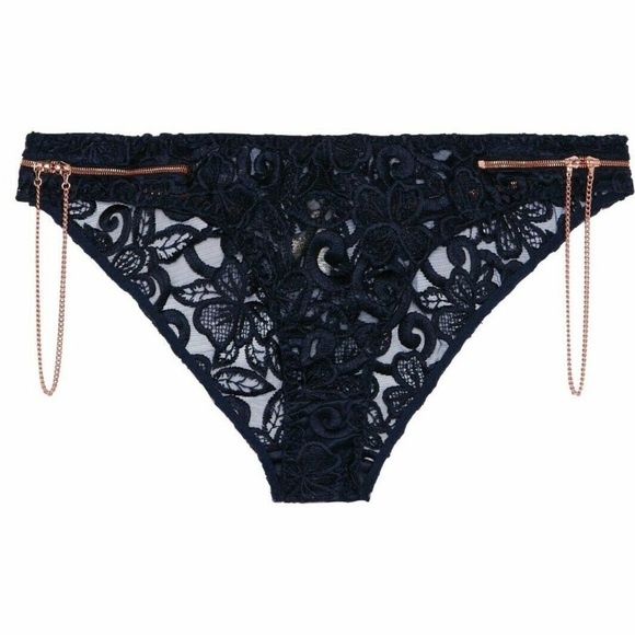 Agent Provocateur Soirée Terri Panties- Size 4 Large, Blue Lace w Chains💙 NWT - Picture 5 of 8